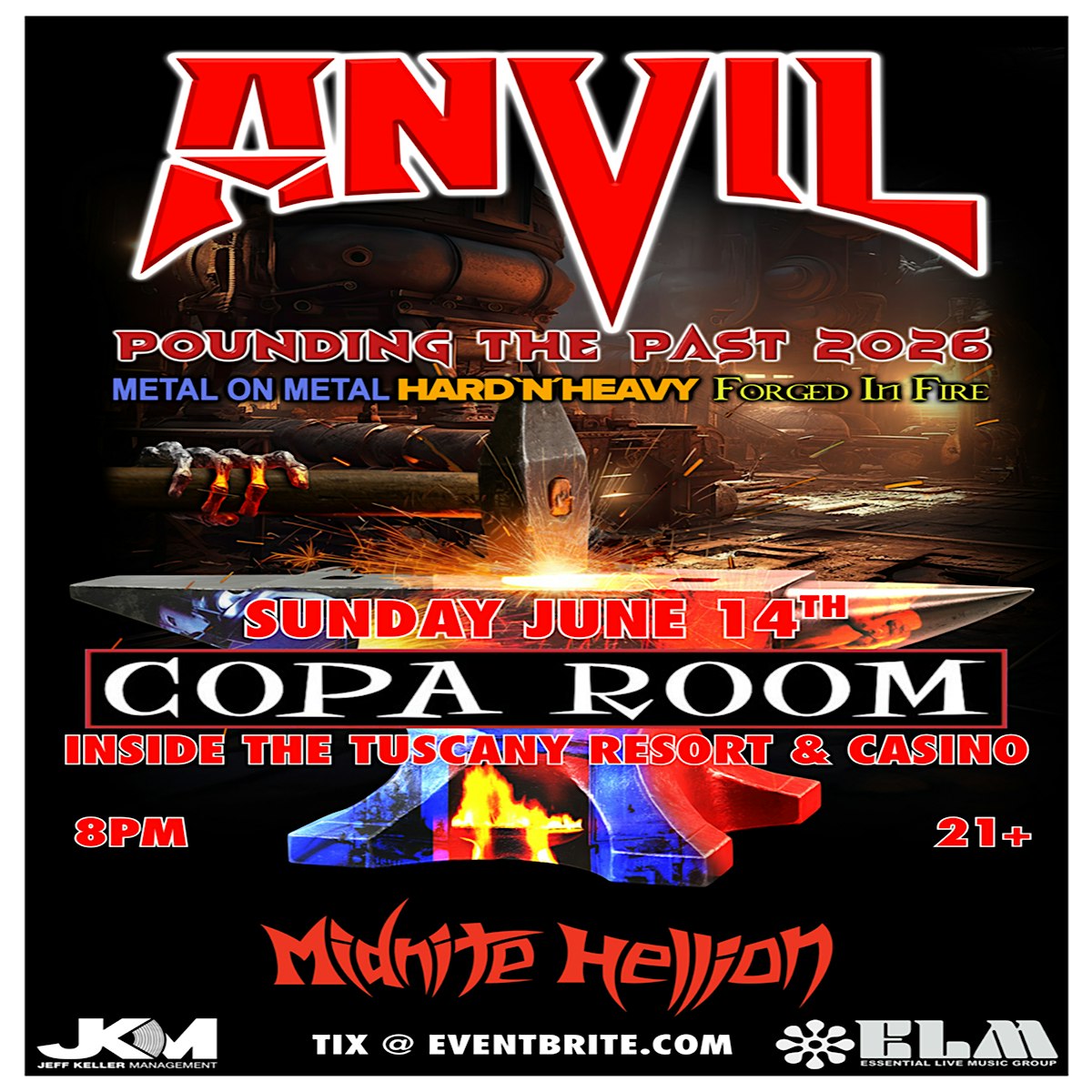 Anvil Live at Copa Room – Sunday June 14 1