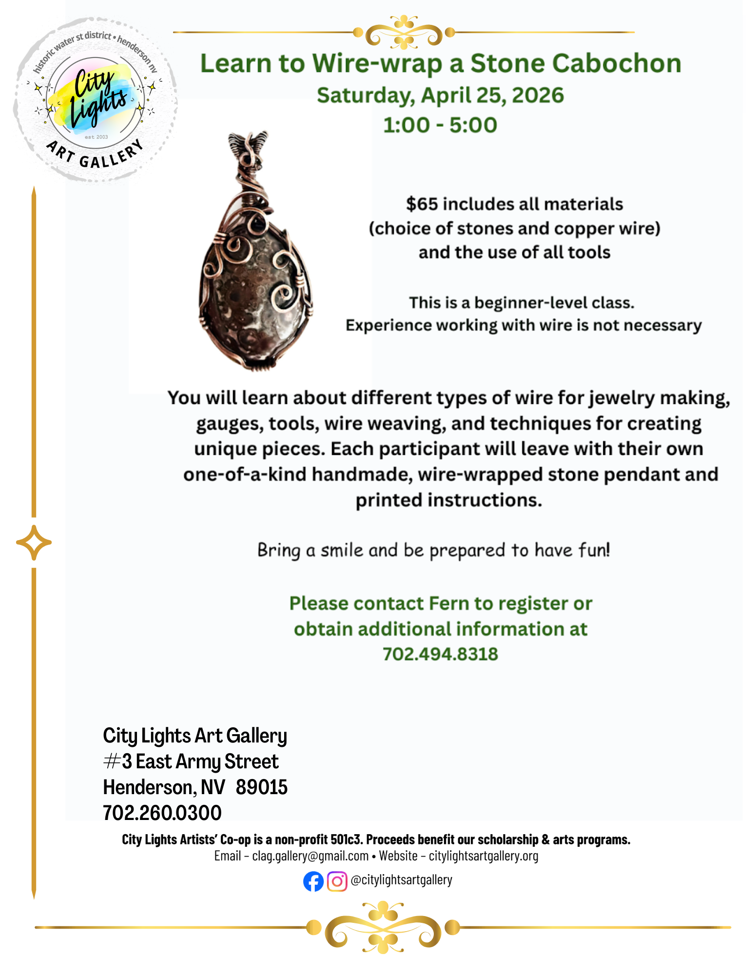 Learn to Wire-Wrap a Stone Cabochon 1