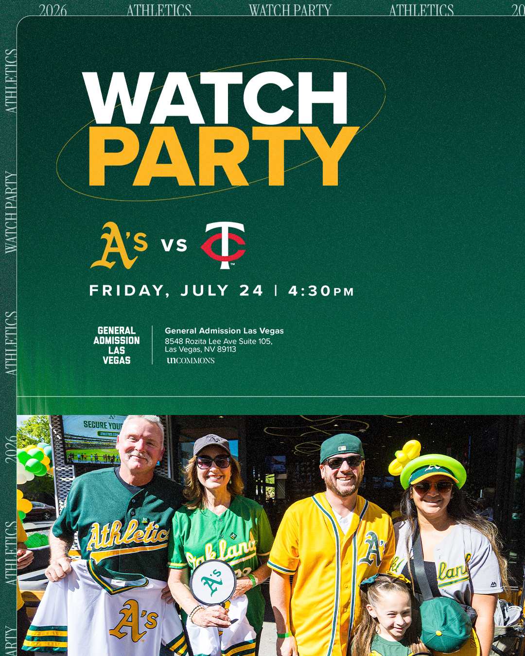 Athletics Watch Party at General Admission 9