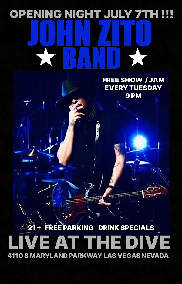 JOHN ZITO LIVE EVERY TUESDAY NIGHT 9 PM , FOLLOWED BY A LIVE JAM AT 11PM 72