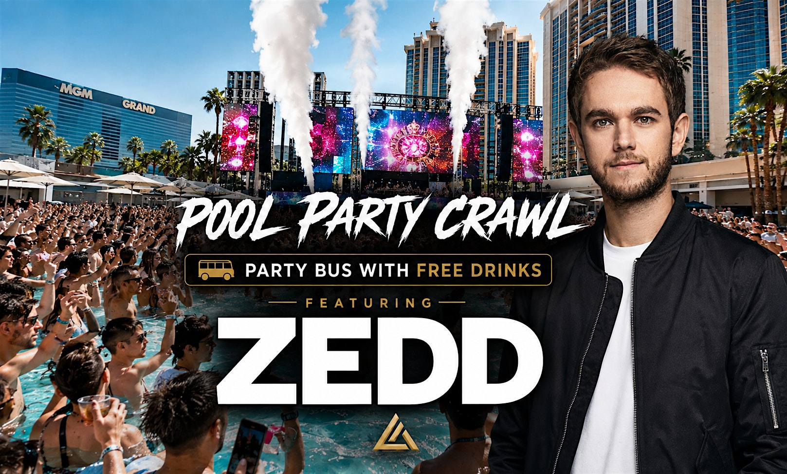 ZEDD on Las Vegas Pool Crawl + Party Bus 40