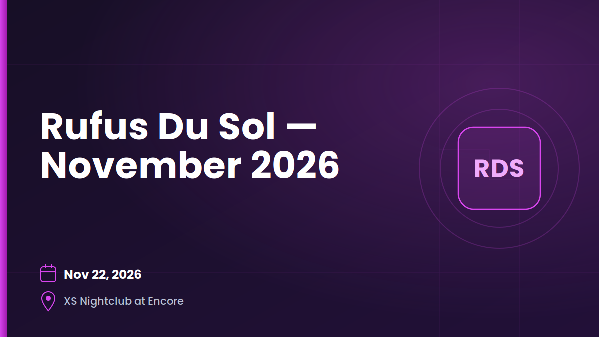 Rufus Du Sol — November 22, 2026 1