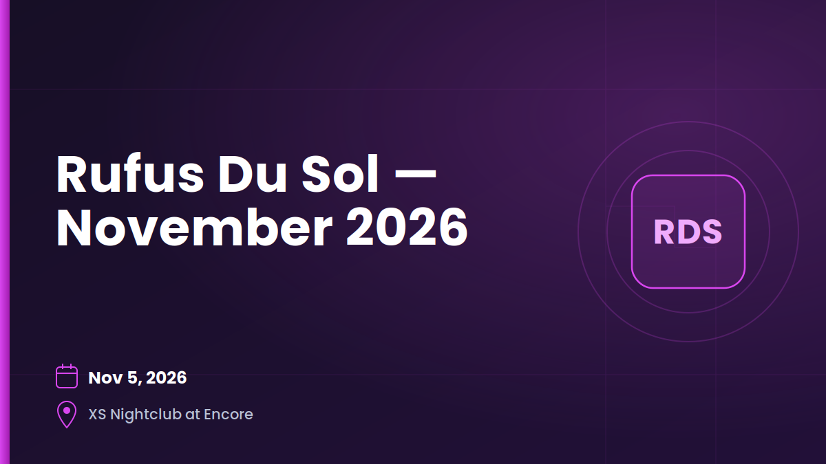 Rufus Du Sol — November 5, 2026 1