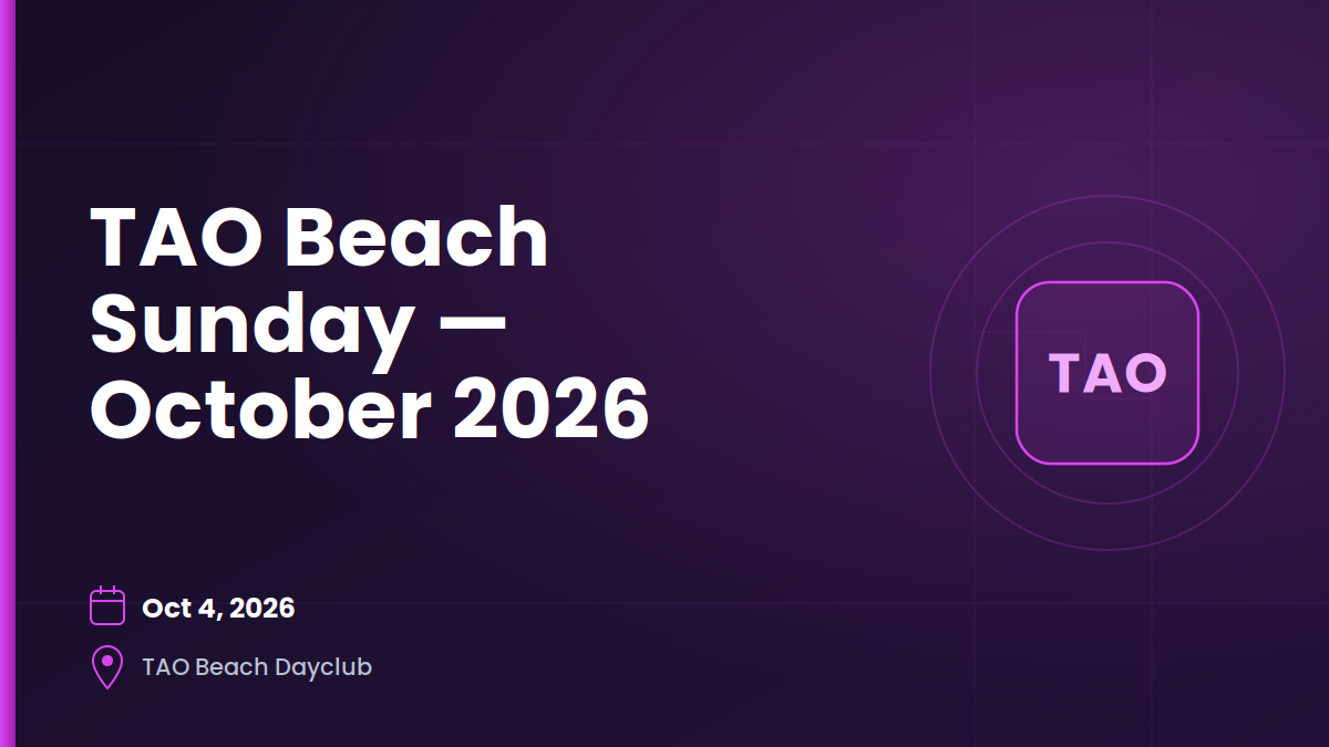 TAO Beach Sunday — October 4, 2026 1