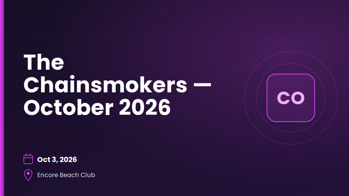 The Chainsmokers — October 3, 2026 1 The Chainsmokers — October 3, 2026 1
